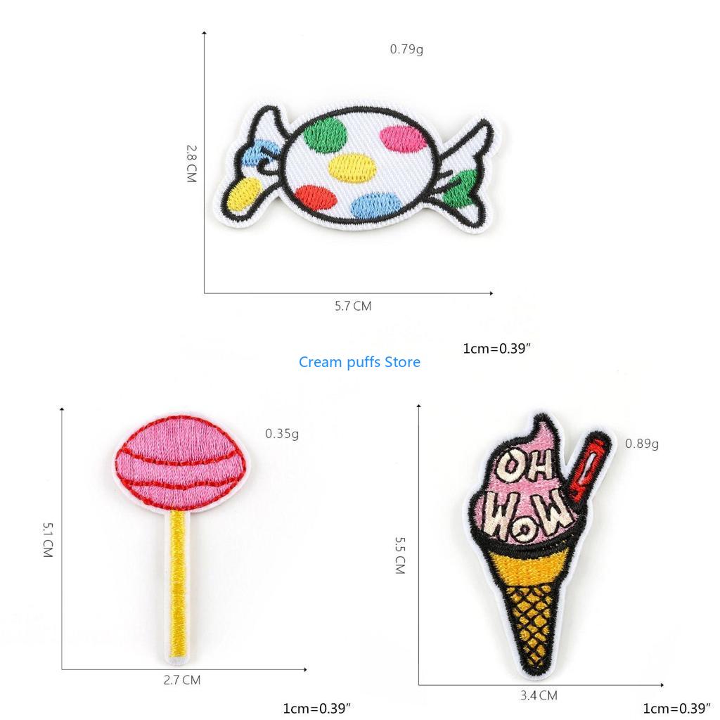 Embroidery Cream - 50LE 20Pcs Cartoon Lollipop Ice Cream