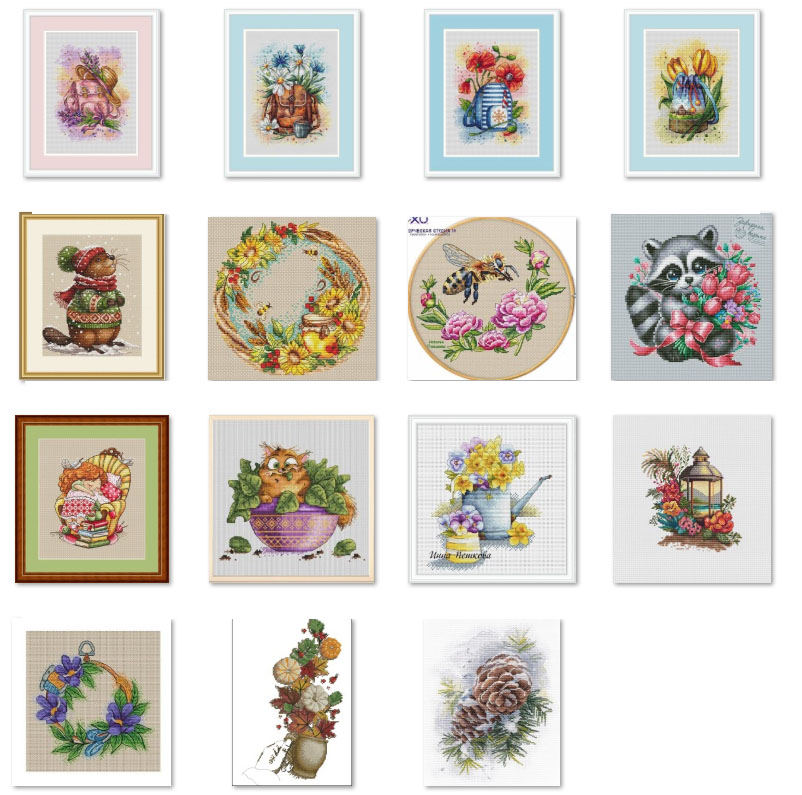 Embroidery Backpack Kit - Cross Stitch Kit DIY Set Flower