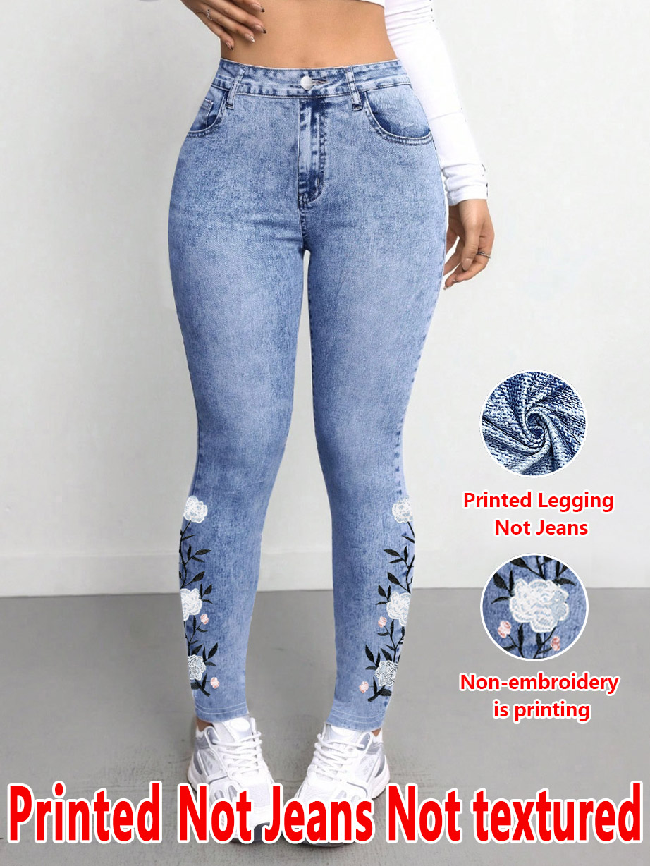 Embroidery Effect - 1293 [Printed Pants - Not Denim