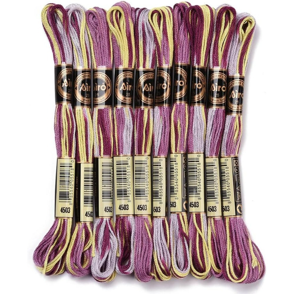 Embroidery Bracelet - 6 Strands Purple Variegated Embroidery Floss