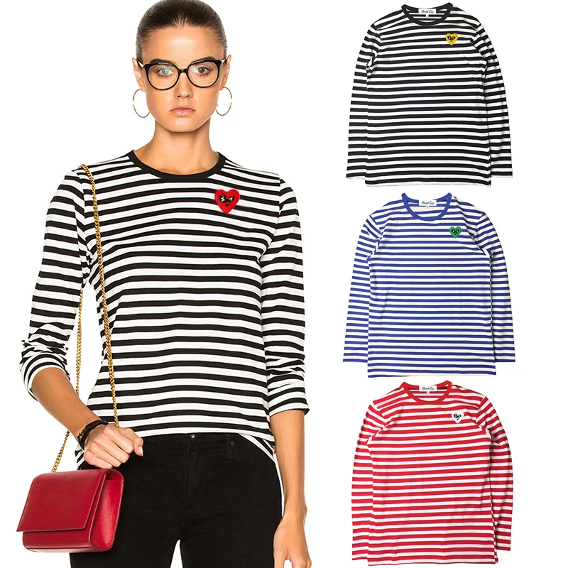 Embroidery Viewer - Break Egg Women Striped T-Shirt Cute
