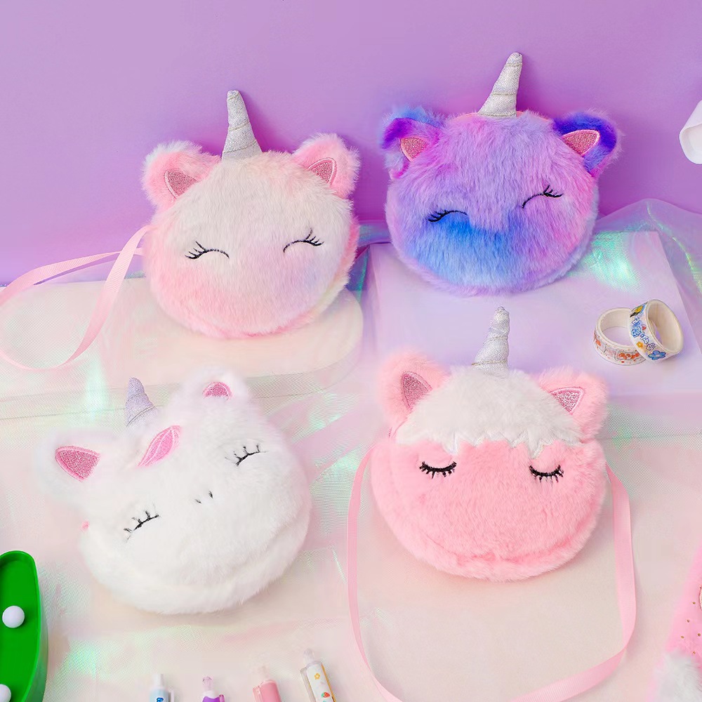 Embroidery Unicorn - Kids Fashion Plush Shoulder Bag Cute