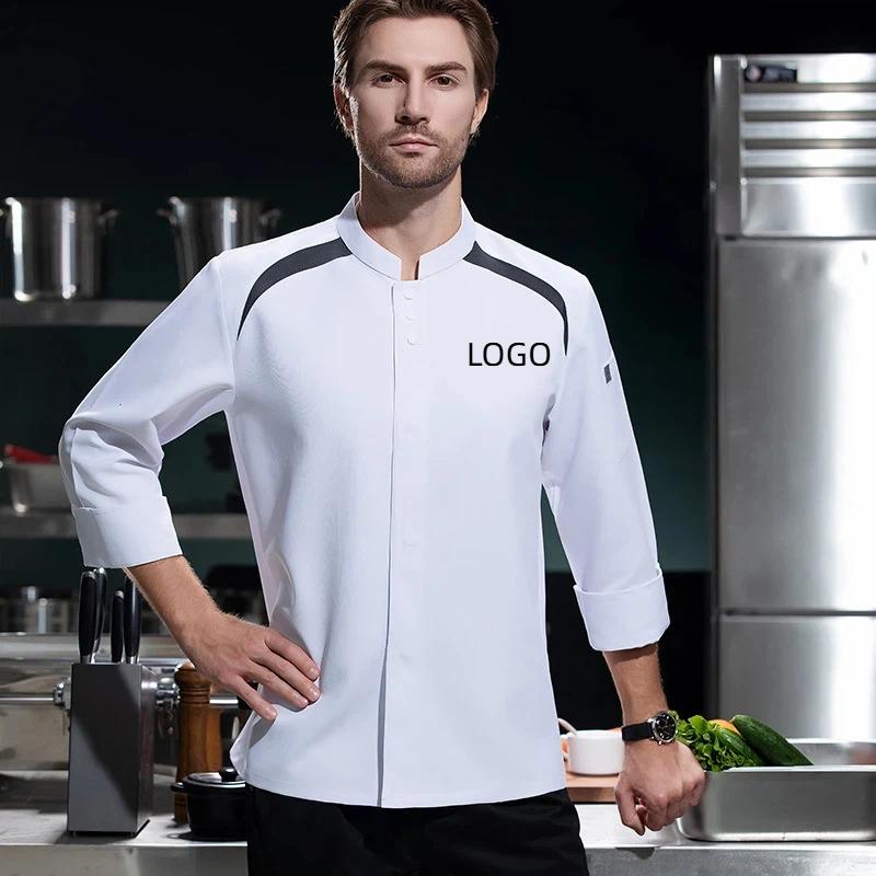 Embroidery Kitchen - Breathable Long Sleeves Chef Uniform Work