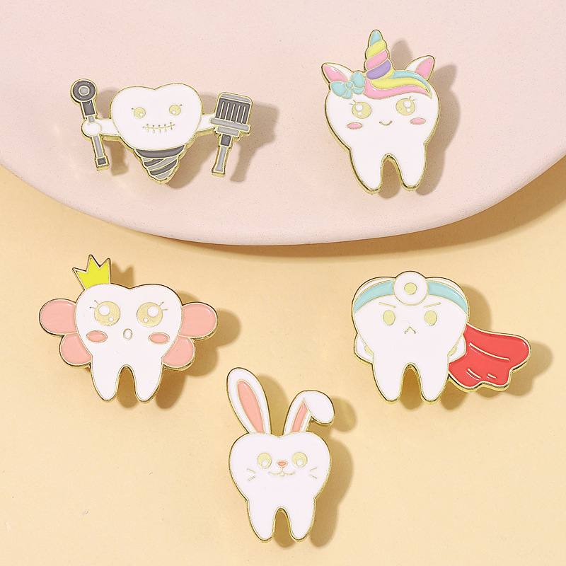 Tooth Oral Health Enamel Pins  - Embroidery Unicorn ulasan dan harga