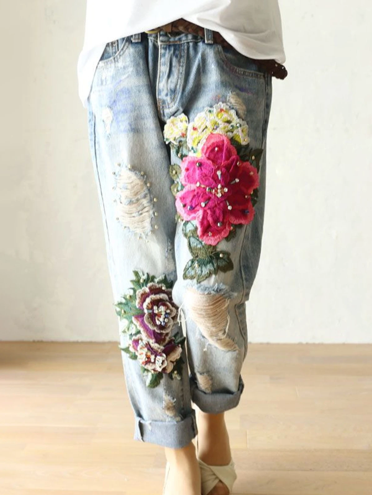Women's Elegant Floral Embroid - Embroidery Effect ulasan dan harga
