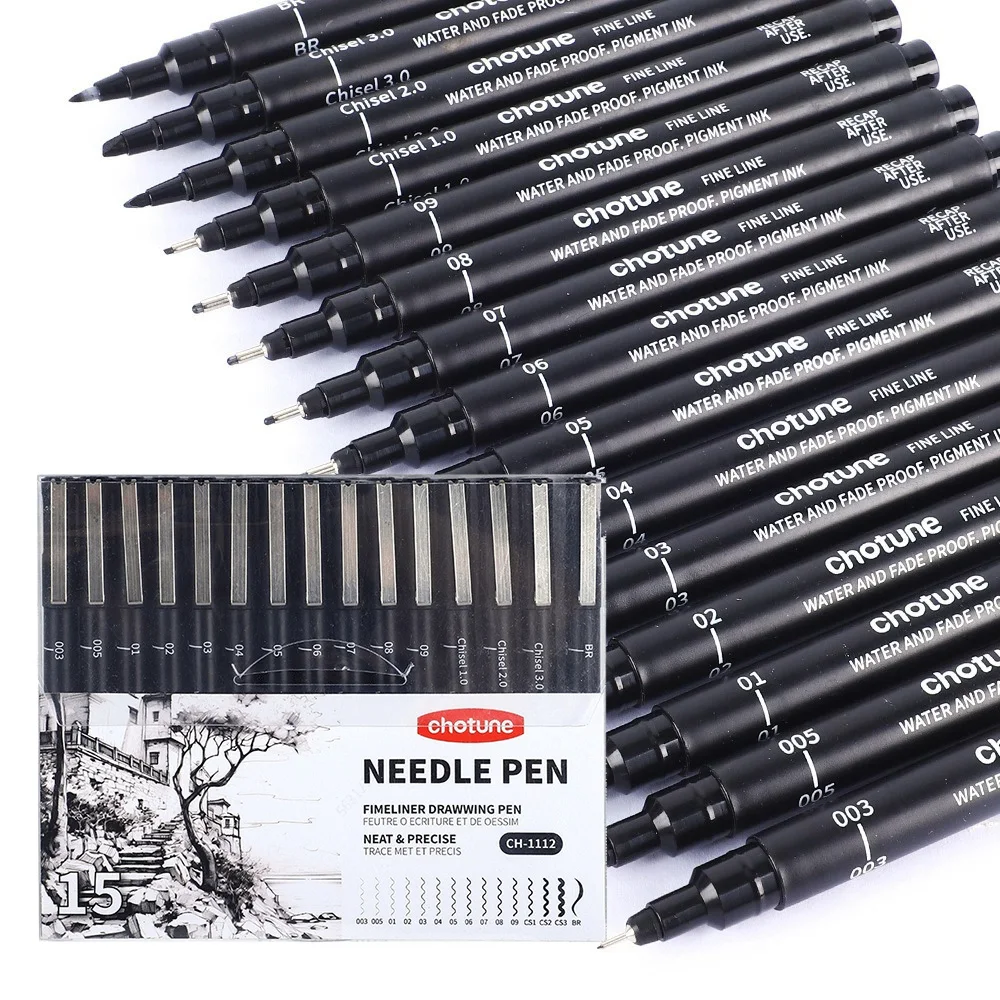 Black Micro Pens,15 Sizes,Wate - Copic Marker Sketch ulasan dan harga