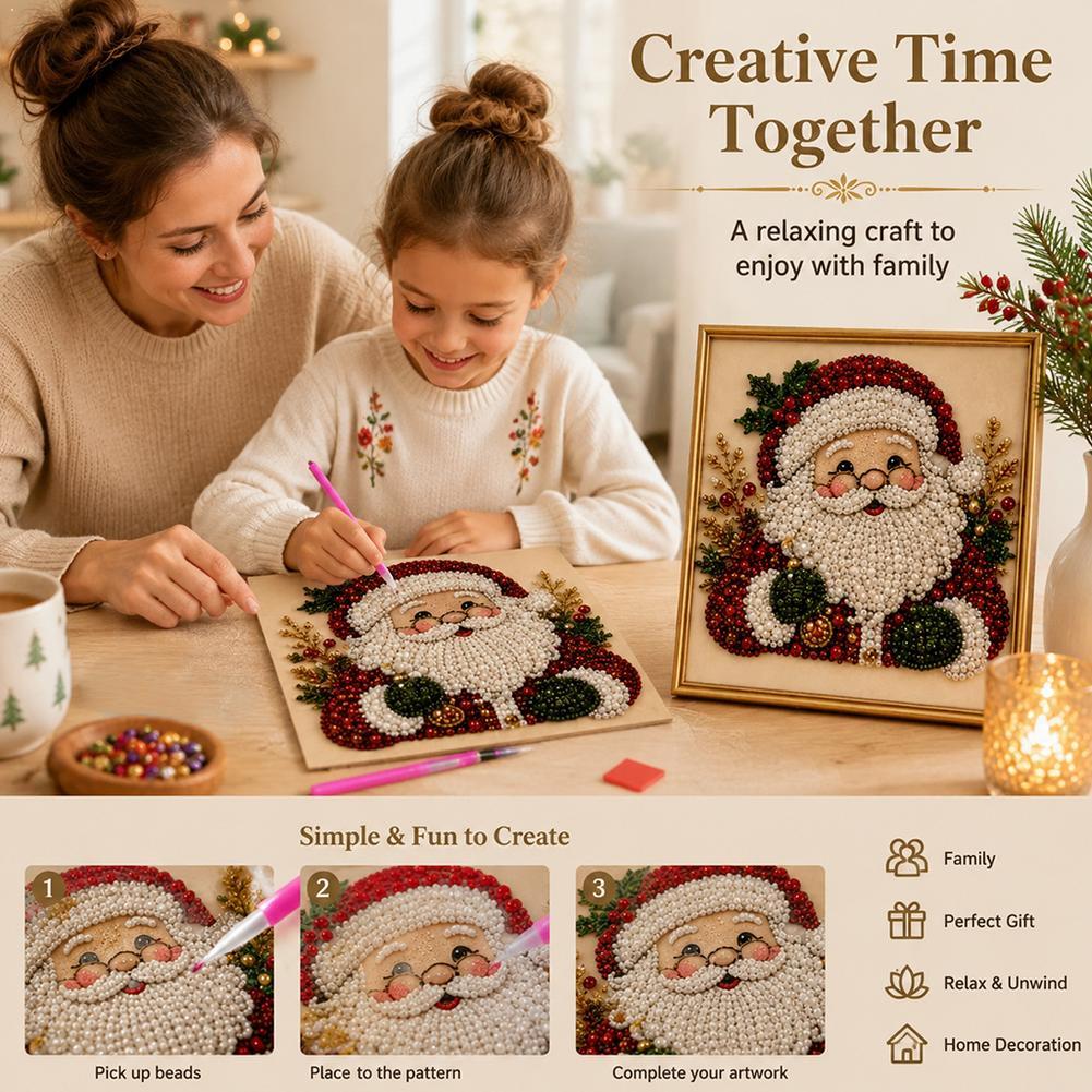 Christmas Santa Claus Pearl Ar - Embroidery Beads ulasan dan harga
