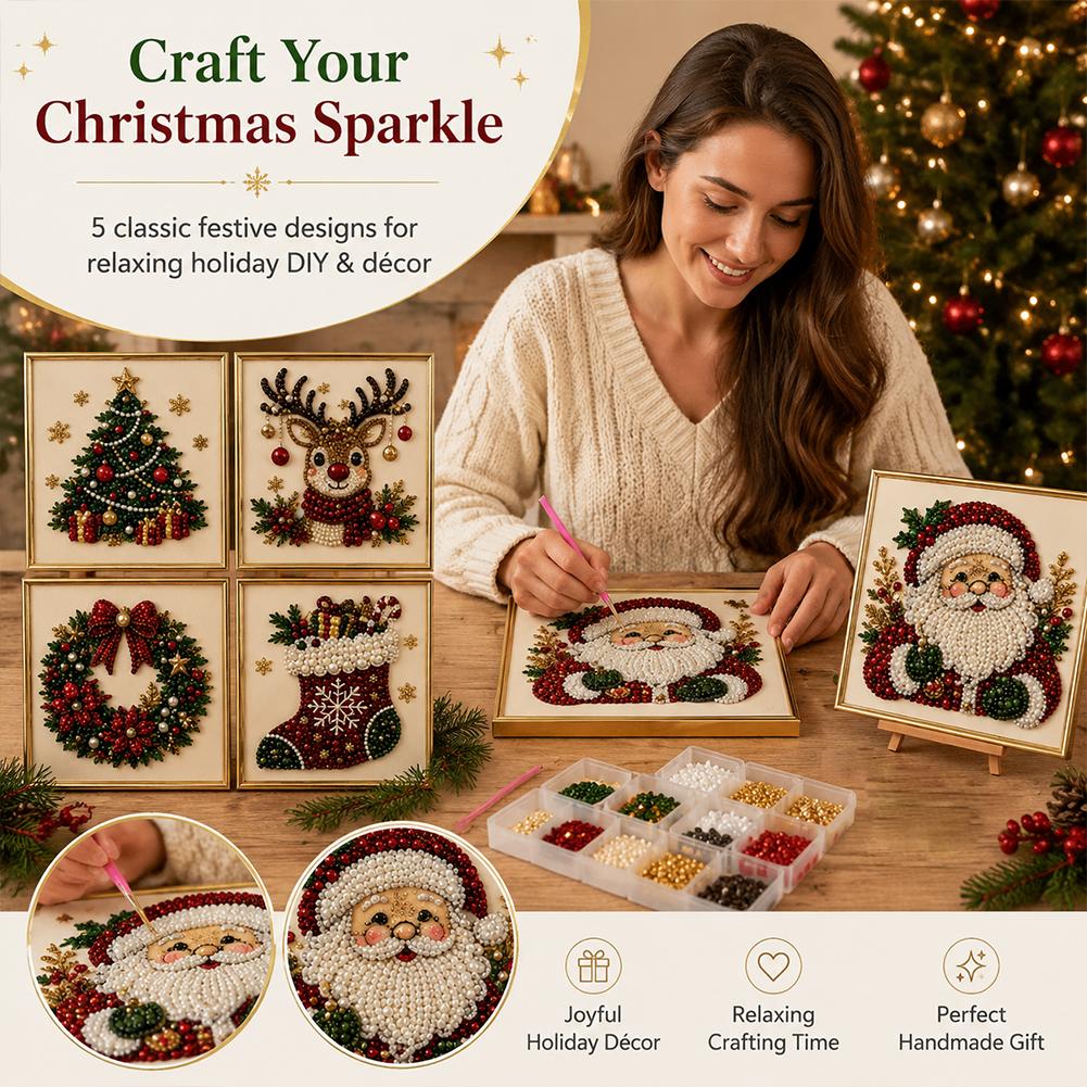 Christmas Santa Claus Pearl Ar - Embroidery Beads ulasan dan harga