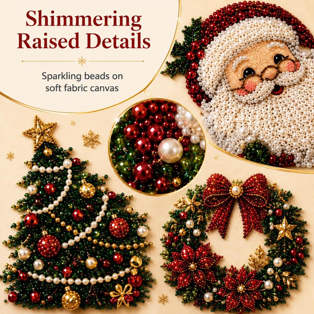 Christmas Santa Claus Pearl Ar - Embroidery Beads ulasan dan harga
