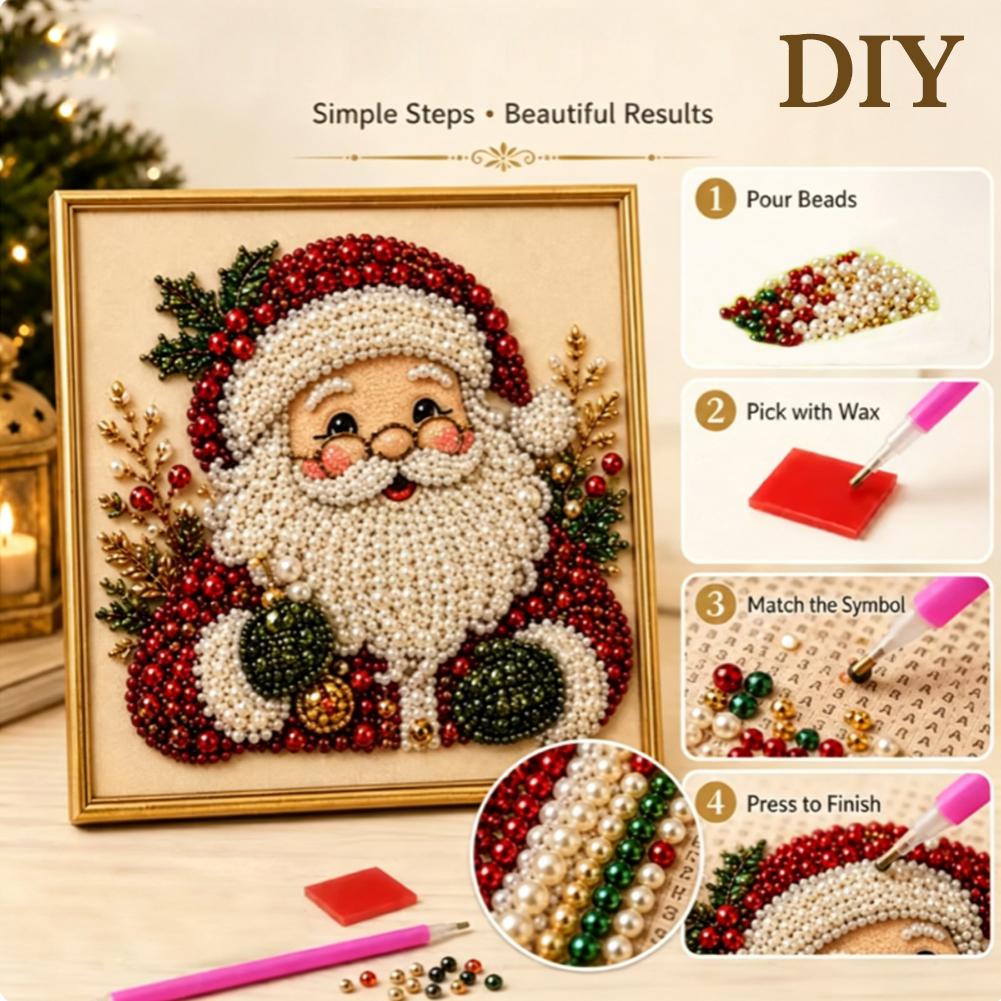 Christmas Santa Claus Pearl Ar - Embroidery Beads ulasan dan harga