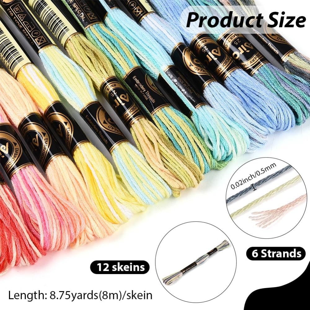 12 Skeins 105 Yards 6 Ply Vari - Embroidery Bracelet ulasan dan harga