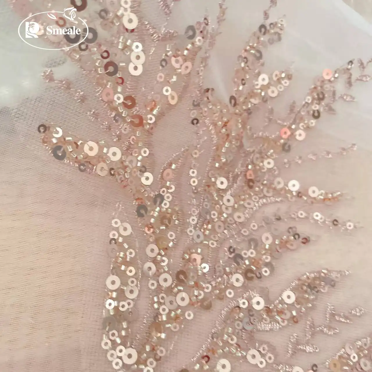 5Pair-2Pair.Rose Gold Sequin T - Embroidery Roses ulasan dan harga