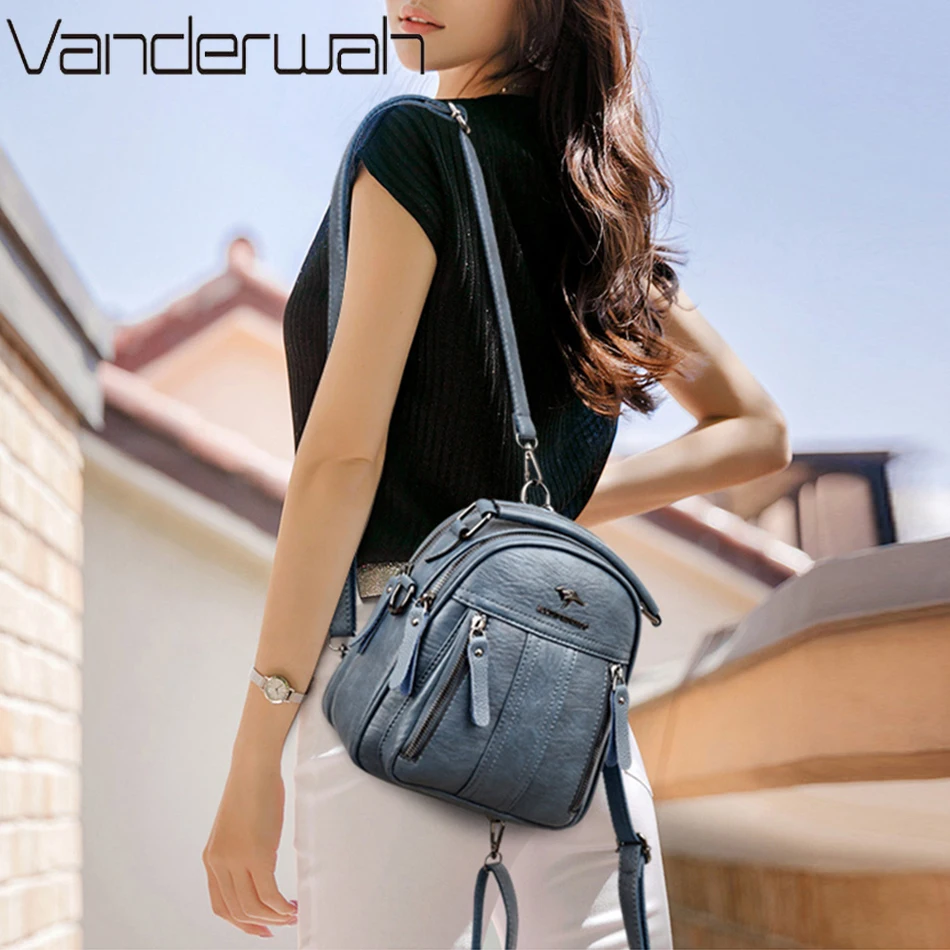 4 In 1 Leather Backpacks Multi - Embroidery Font ulasan dan harga