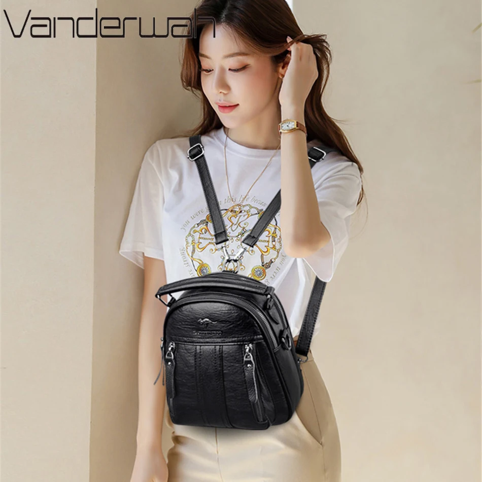 4 In 1 Leather Backpacks Multi - Embroidery Font ulasan dan harga