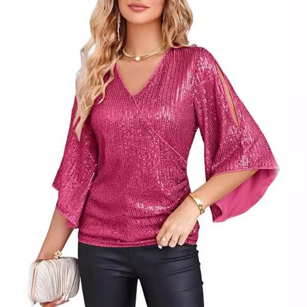 Women's Elegant Long Sleeve Bl - Embroidery Effect ulasan dan harga