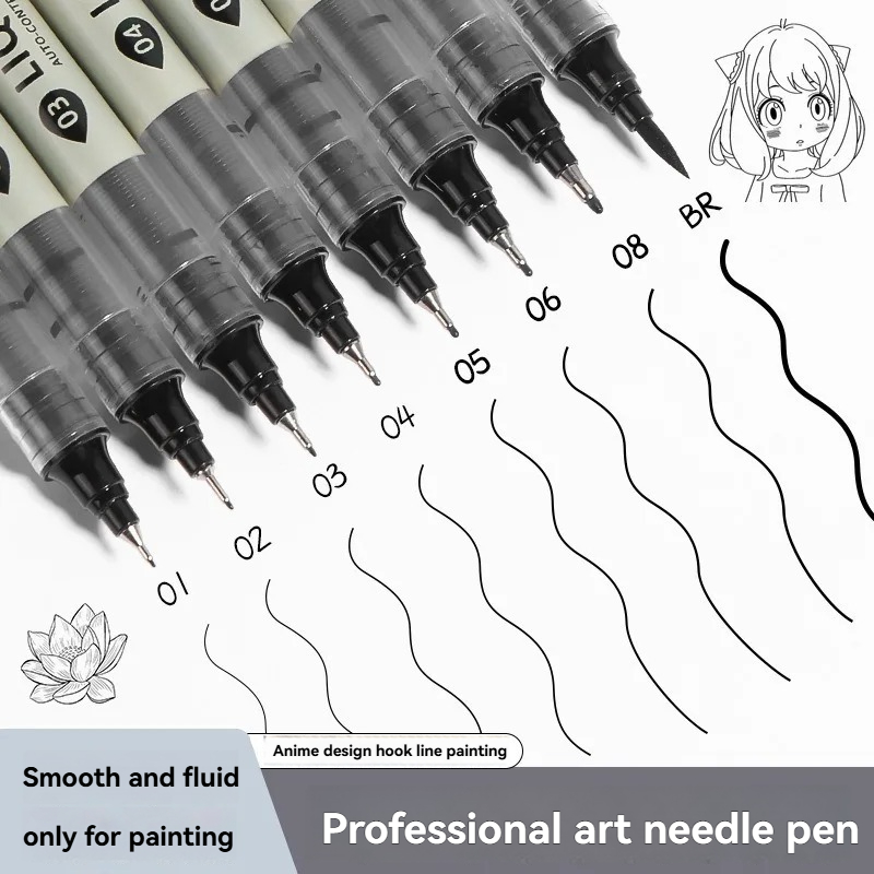 12 Pack Black Fineliner Drawin - Copic Marker Sketch ulasan dan harga