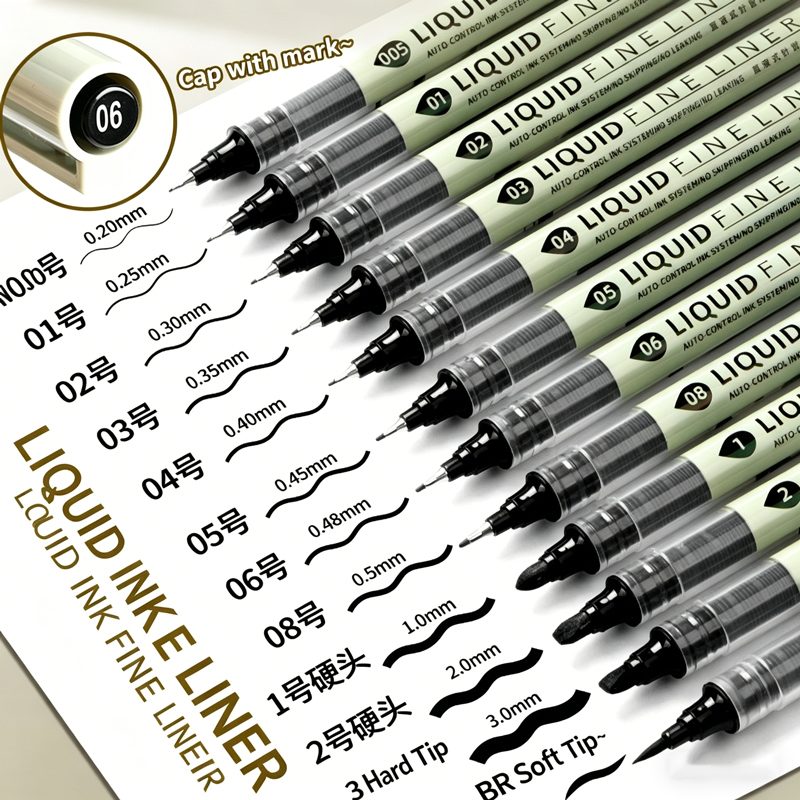 12 Pack Black Fineliner Drawin - Copic Marker Sketch ulasan dan harga