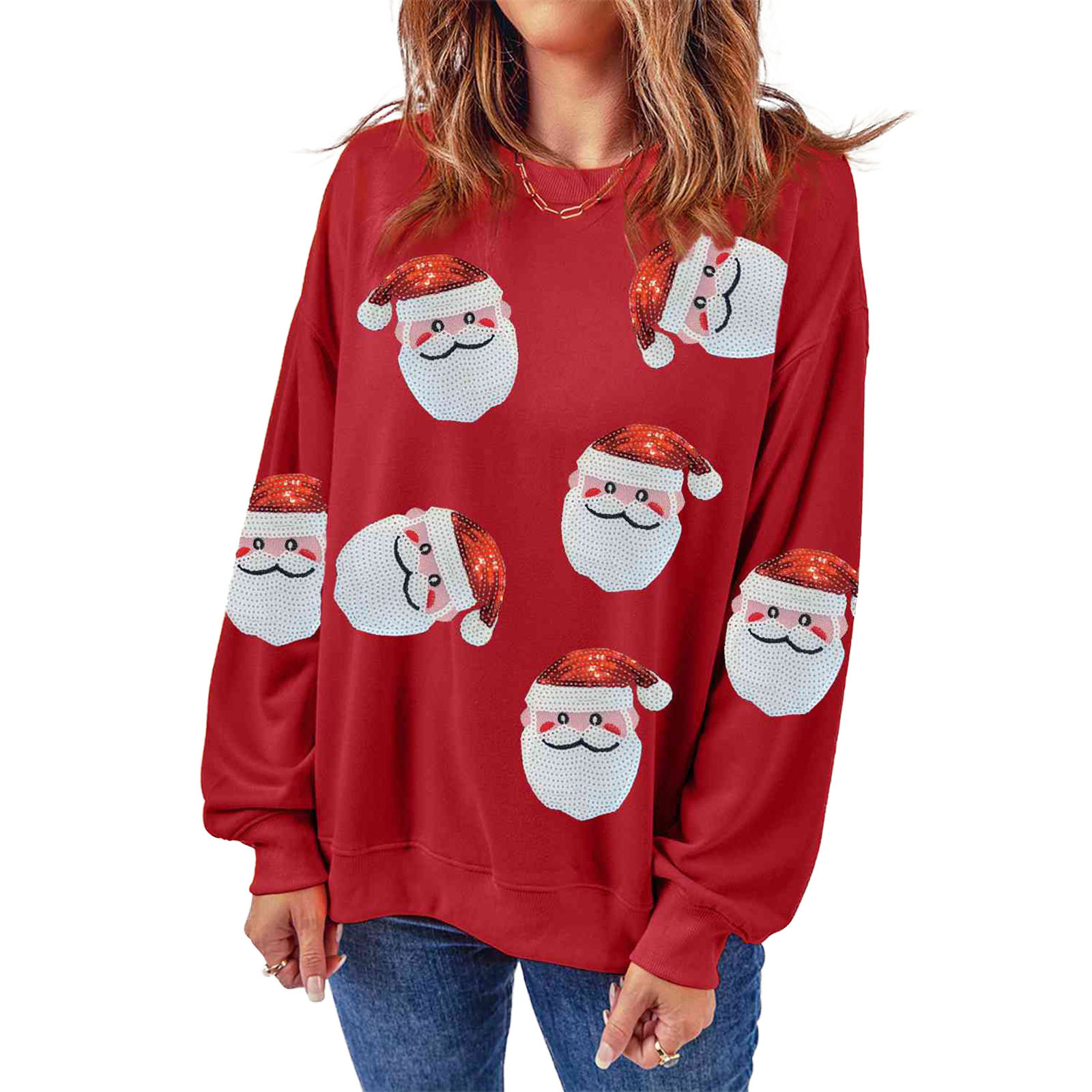 Christmas Sweater round Neck H - Embroidery Online Design ulasan dan harga