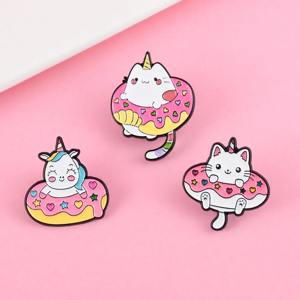 Elviragirl 1Pcs Cute Doughnut  - Embroidery Unicorn ulasan dan harga