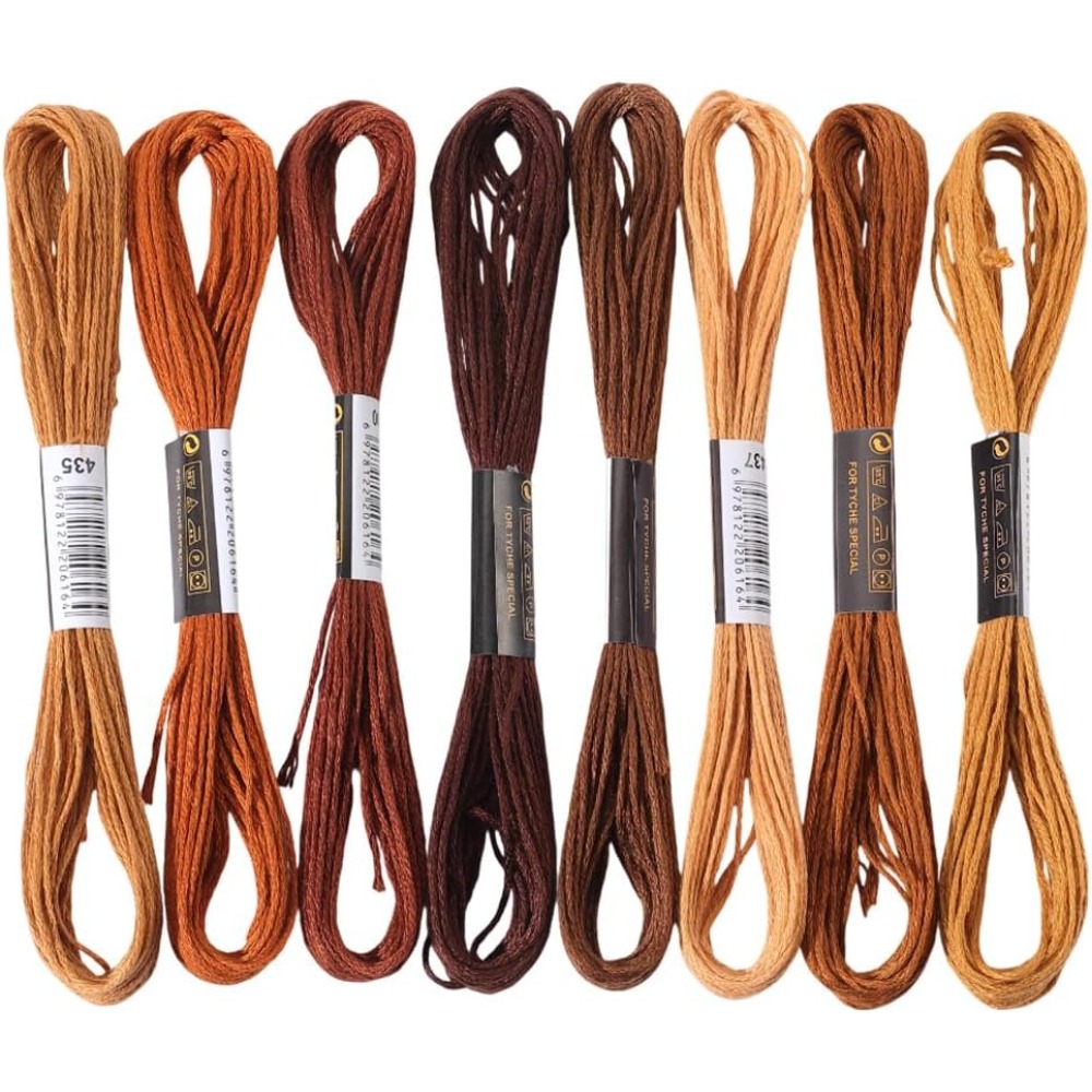 8 Skeins 6 Strands Brown Embro - Embroidery Bracelet ulasan dan harga