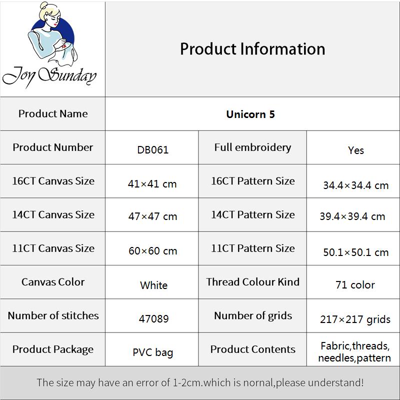 Joy Sunday Animal Pattern Cros - Embroidery Unicorn ulasan dan harga