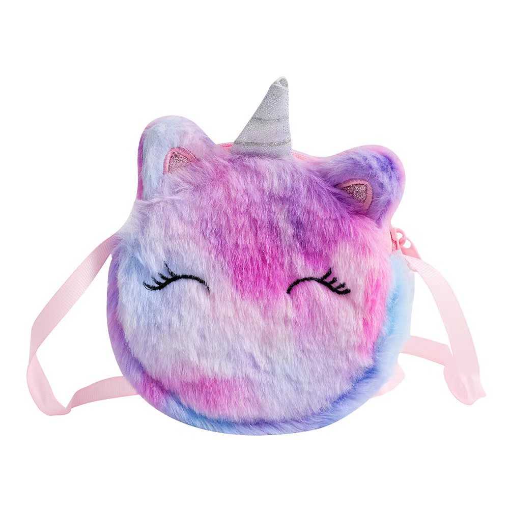 Kids Fashion Plush Shoulder Ba - Embroidery Unicorn ulasan dan harga