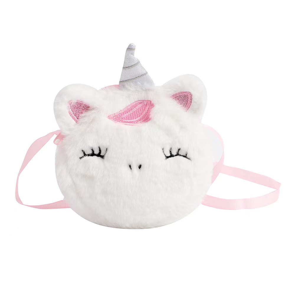 Kids Fashion Plush Shoulder Ba - Embroidery Unicorn ulasan dan harga