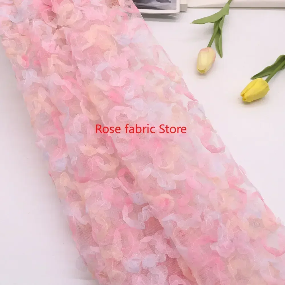 Gradient chiffon rose crochet  - Embroidery Roses ulasan dan harga