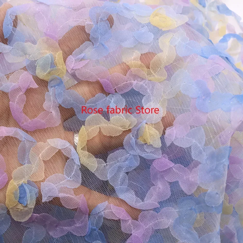 Gradient chiffon rose crochet  - Embroidery Roses ulasan dan harga