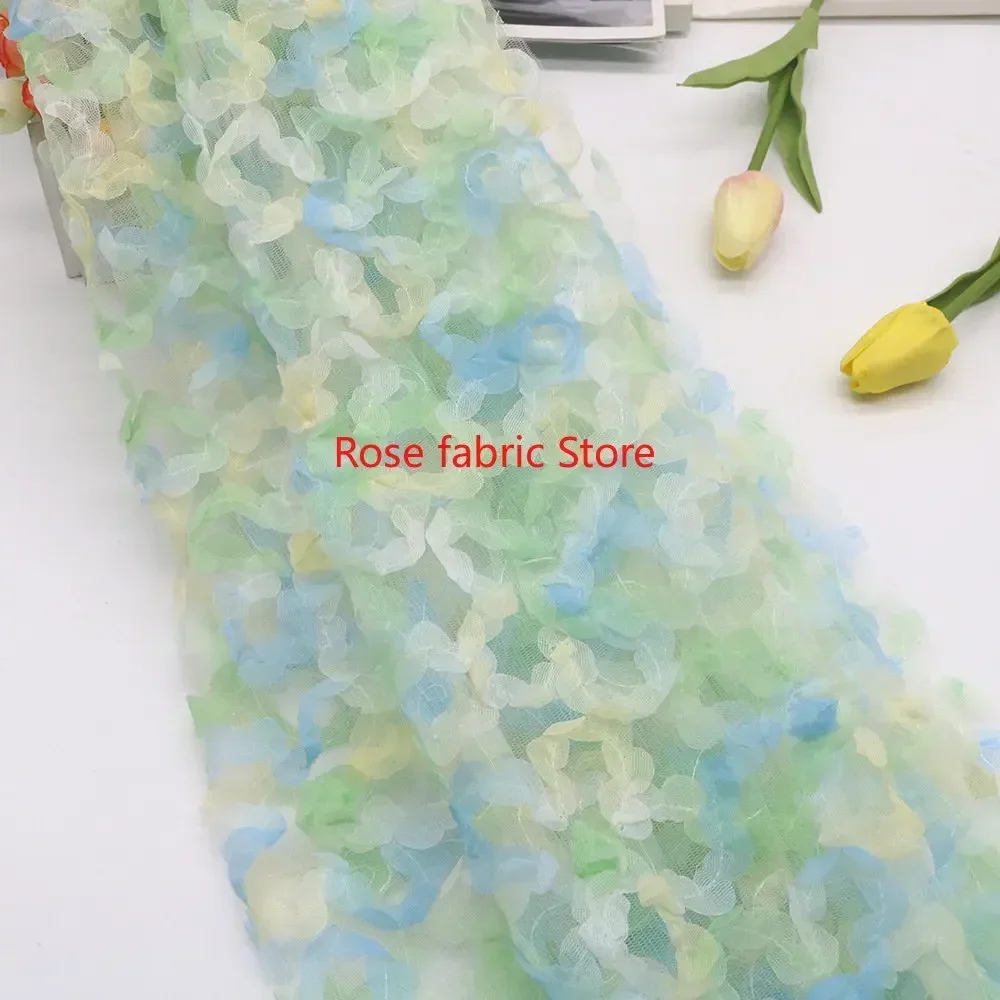 Gradient chiffon rose crochet  - Embroidery Roses ulasan dan harga