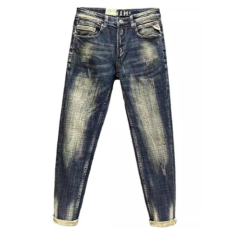 Designer Fashion Men Jeans Hig - Embroidery Effect ulasan dan harga