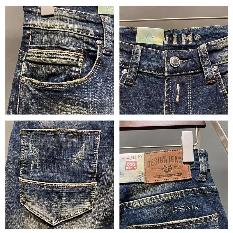 Designer Fashion Men Jeans Hig - Embroidery Effect ulasan dan harga