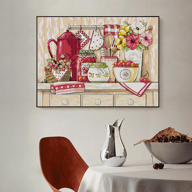 Cozy kitchen Counted and stamp - Embroidery Kitchen ulasan dan harga