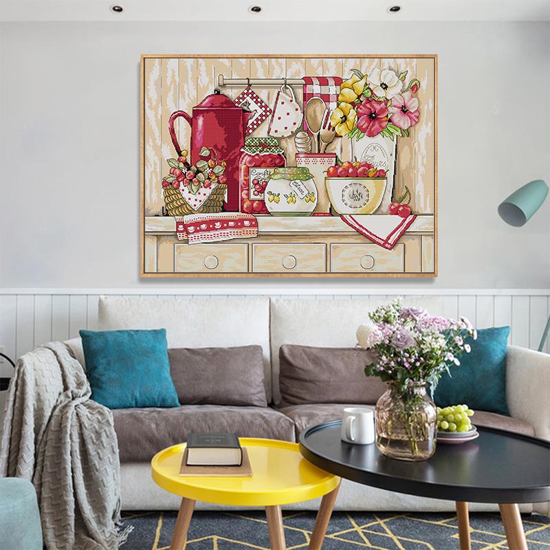 Cozy kitchen Counted and stamp - Embroidery Kitchen ulasan dan harga