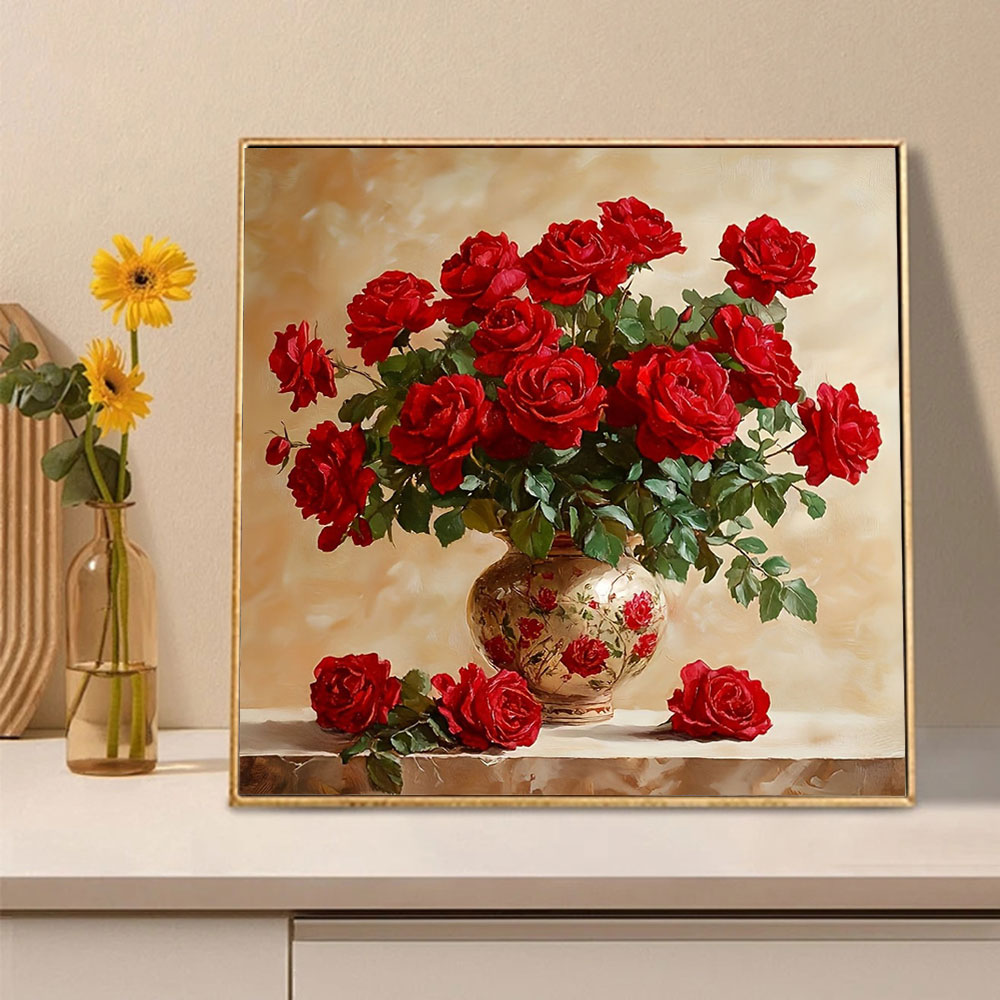 Rose Diamond Painting Full Squ - Embroidery Roses ulasan dan harga