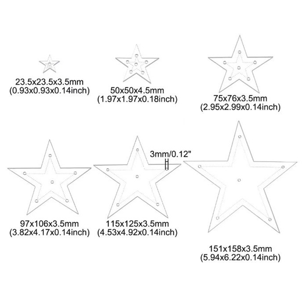 6pcs/Set Star Acrylic Sewing T - Embroidery Backpack Kit ulasan dan harga