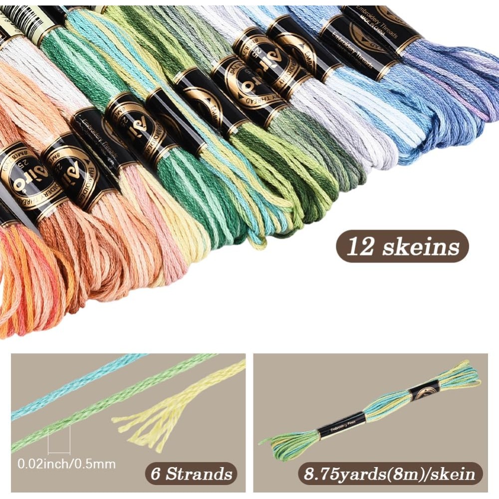 12 Skeins 105 Yards Cross Stit - Embroidery Bracelet ulasan dan harga