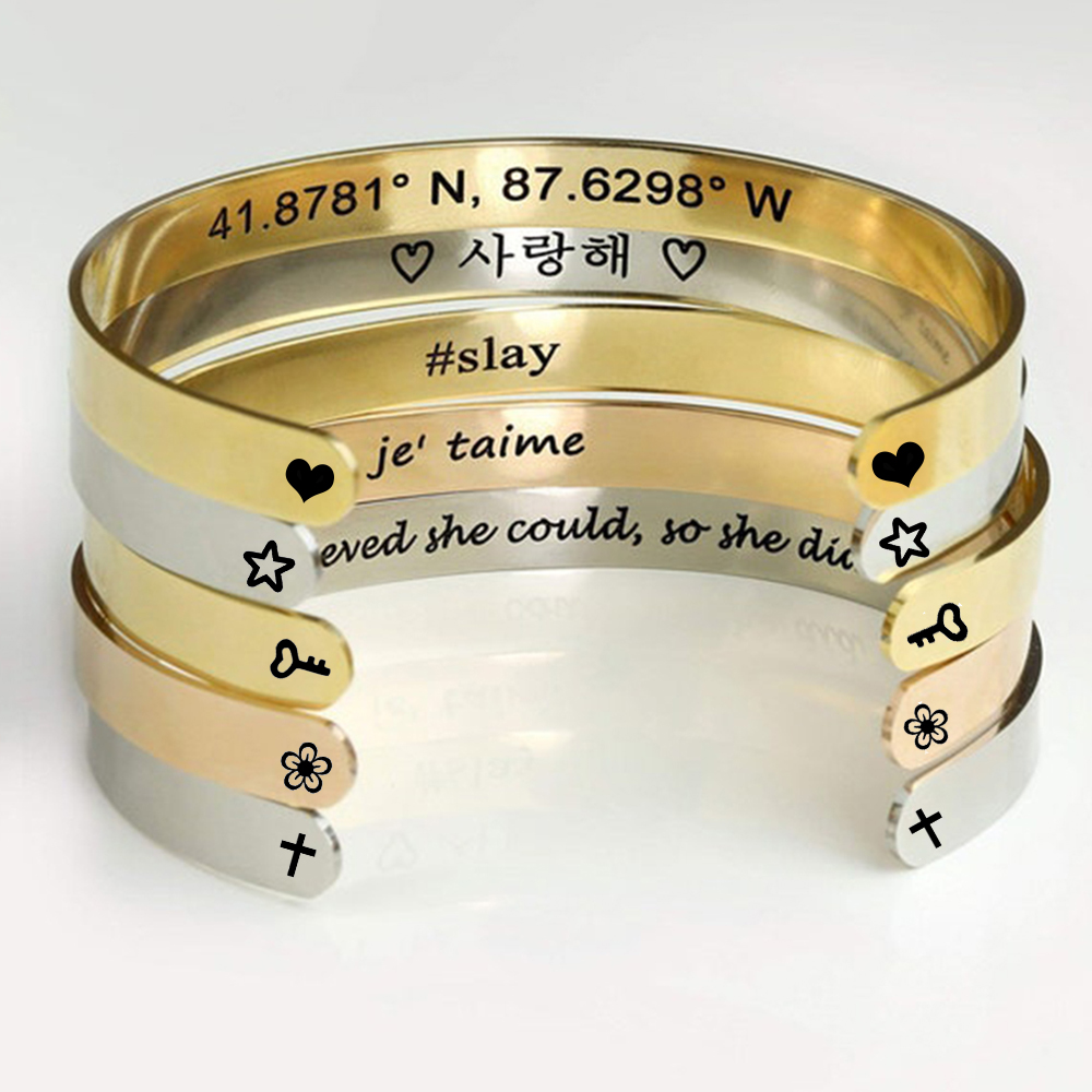 Custom Engrave Name Wrist Brac - Embroidery Alphabet ulasan dan harga