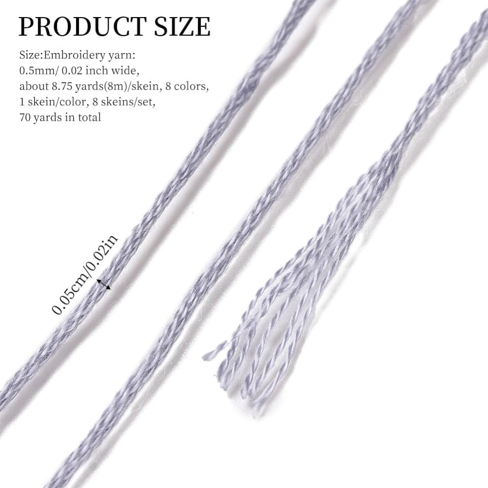 8 Skeins 70 Yards Grey Friends - Embroidery Bracelet ulasan dan harga