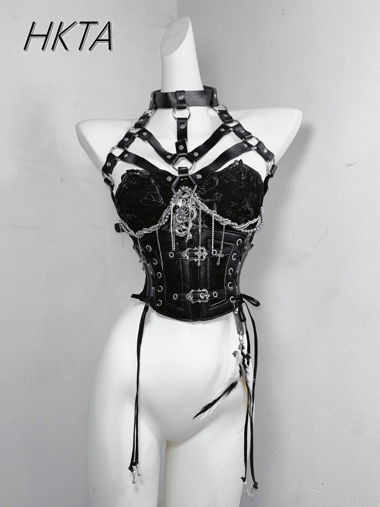 Dark Style Goth Metal Chain Wa - Embroidery Roses ulasan dan harga