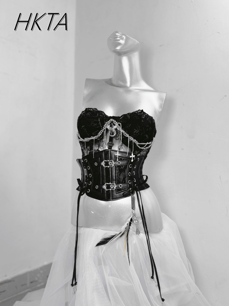 Dark Style Goth Metal Chain Wa - Embroidery Roses ulasan dan harga