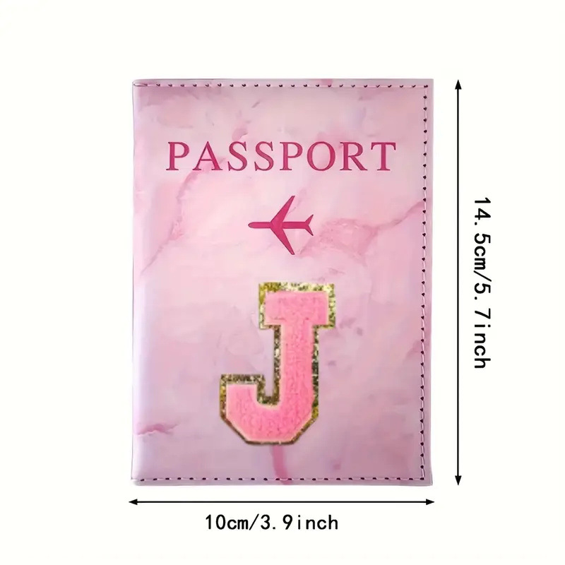 Pink PU Leather Passport Holde - Embroidery Font ulasan dan harga