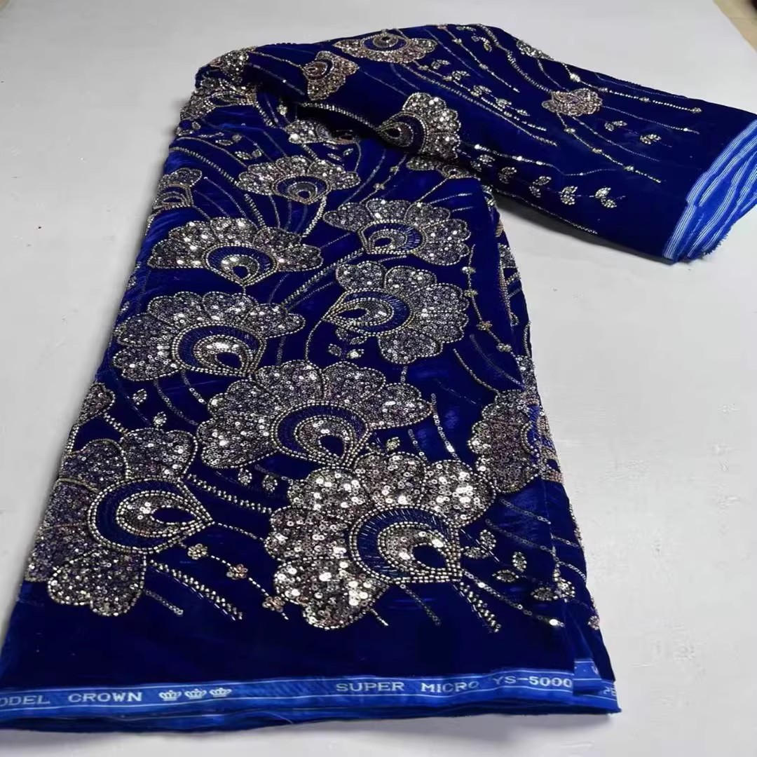 5yard New velvet tela Sequin b - Embroidery Beads ulasan dan harga