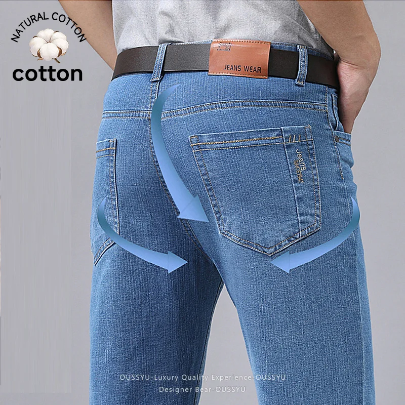 Summer Thin Men's Denim Jeans  - Embroidery Effect ulasan dan harga