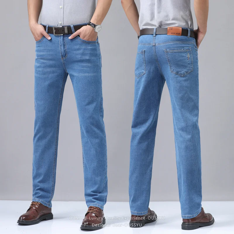 Summer Thin Men's Denim Jeans  - Embroidery Effect ulasan dan harga