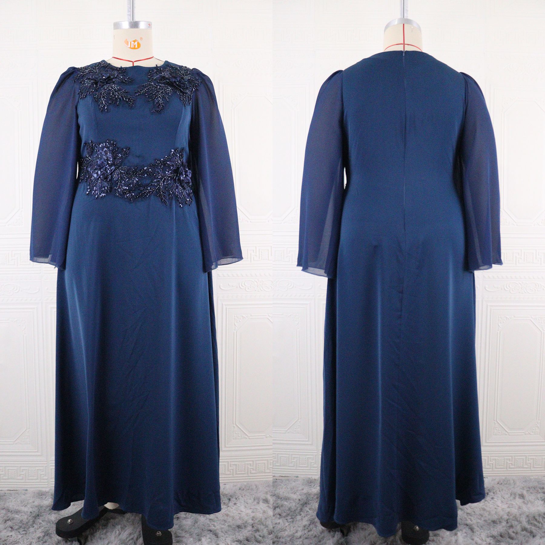Elegant Crew Neck Beaded Embro - Embroidery Beads ulasan dan harga