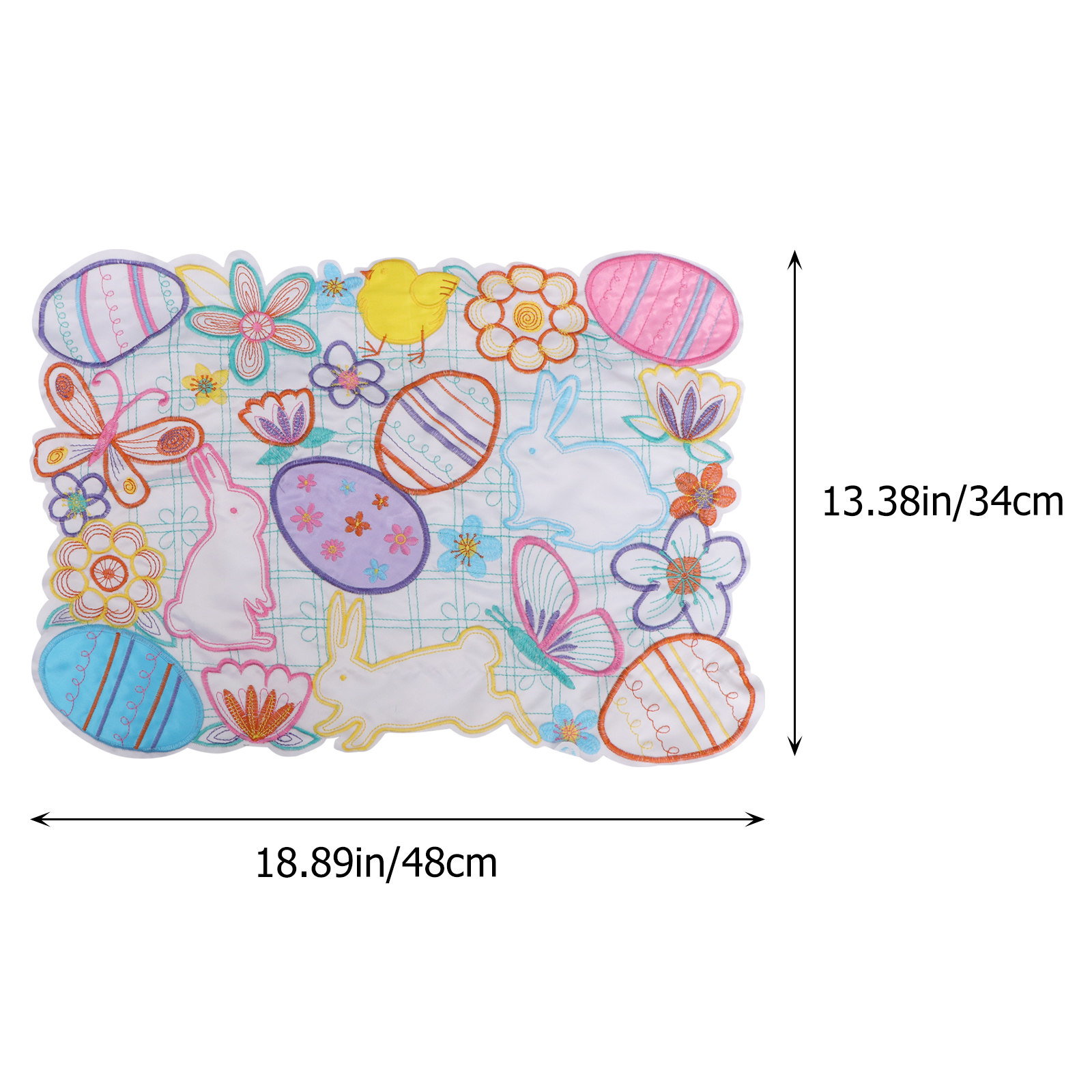 1Pcs Rabbit Easter Egg Placema - Embroidery Kitchen ulasan dan harga